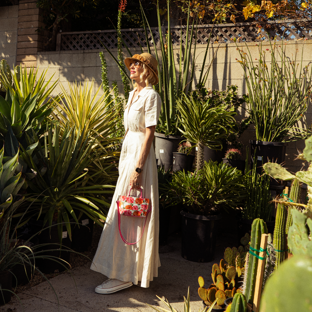 The Betty Rose Petite Tote being worn by a model