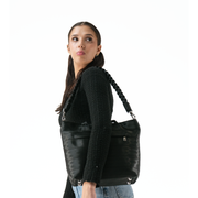 Black Sophia strap on a model