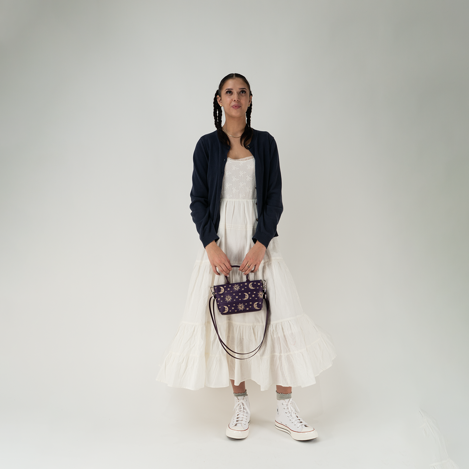 Celestial Petite Tote in a models hands