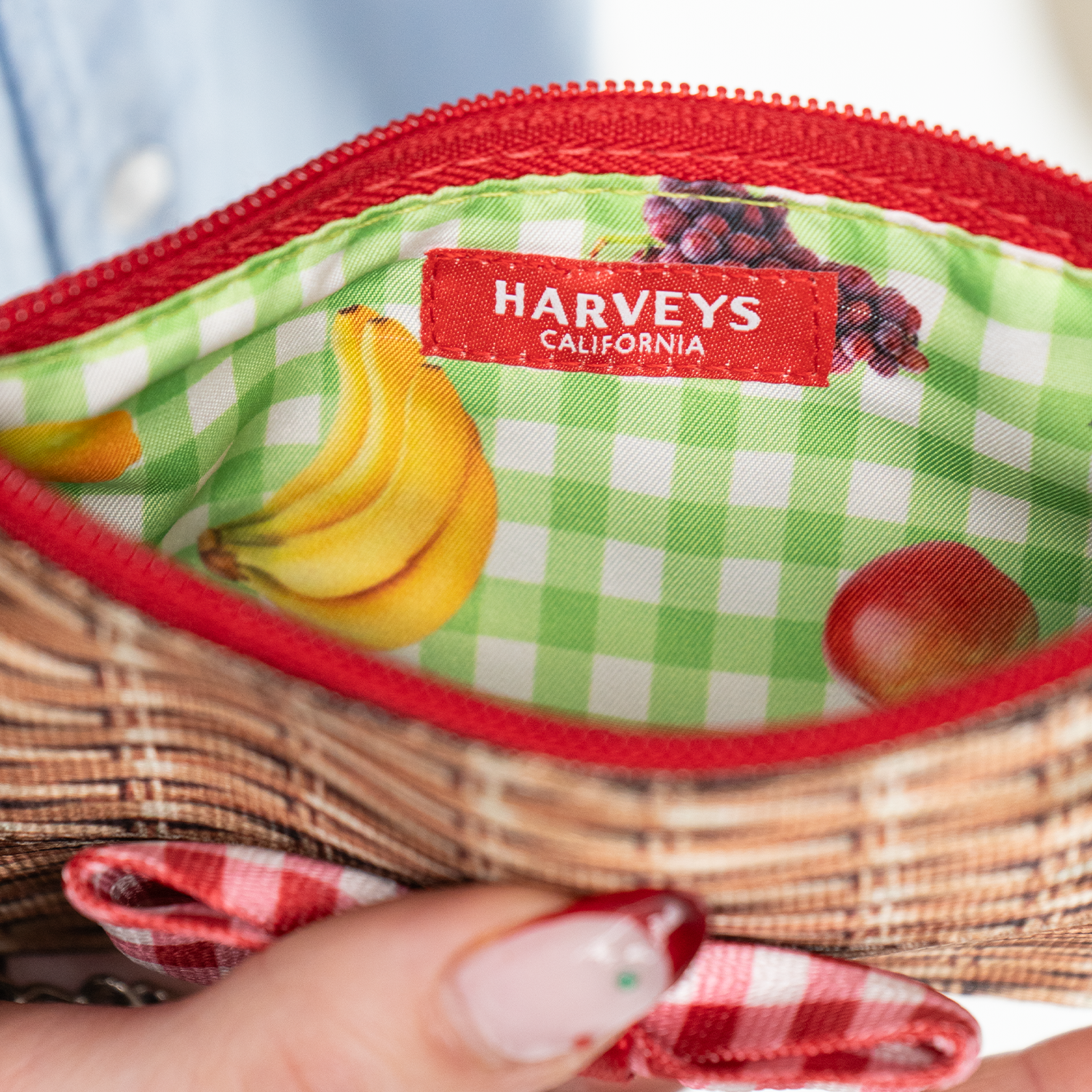 The inside of a Picnic Coin Purse
