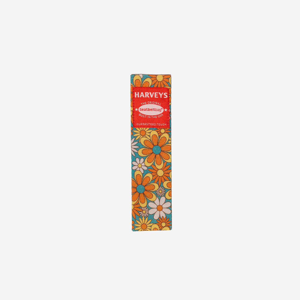 The front of the Flower Power Seatbelt Bookmark