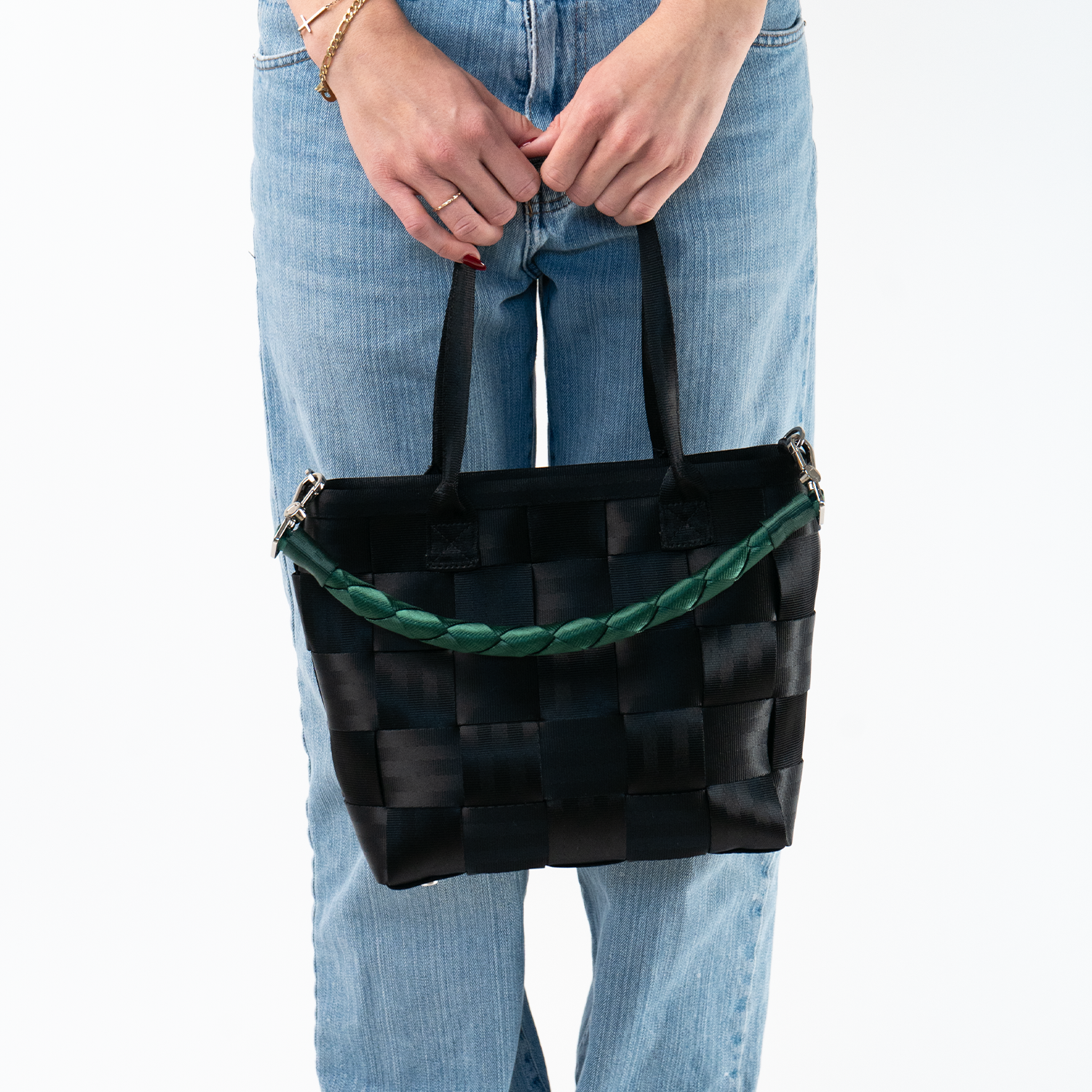 A Forest Lola Click N Carry being used by a model