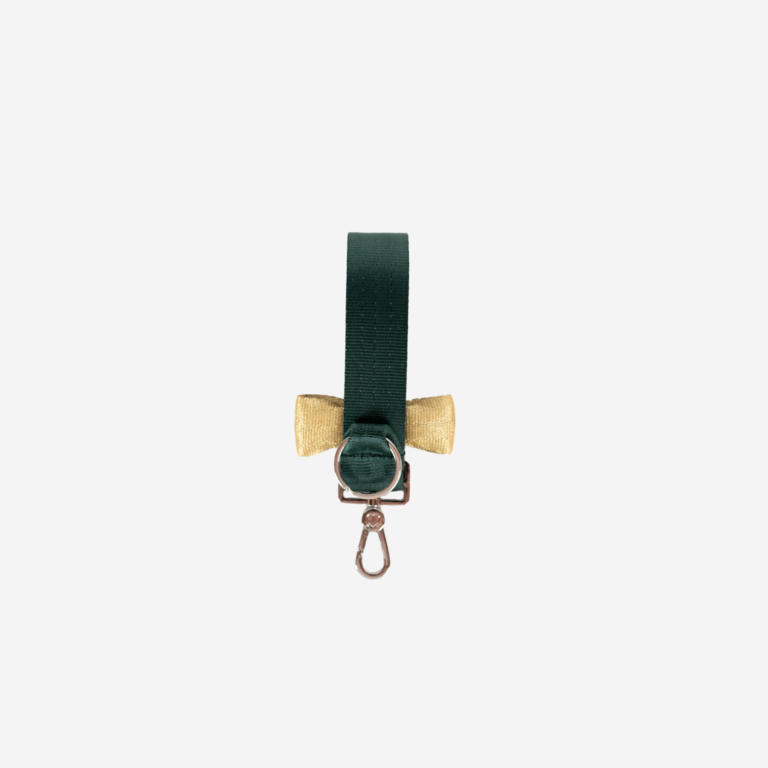 The back of a Forest N Gold Bow Keychain