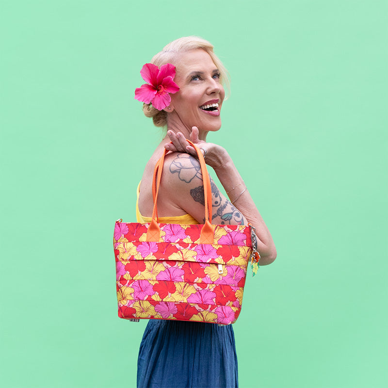 Hibiscus Mini Streamline Tote Lifestyle