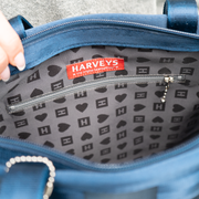 The Inside of a Large Tote in Indigo