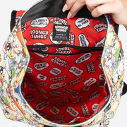 interior view of a looney tunes berkeley backpack
