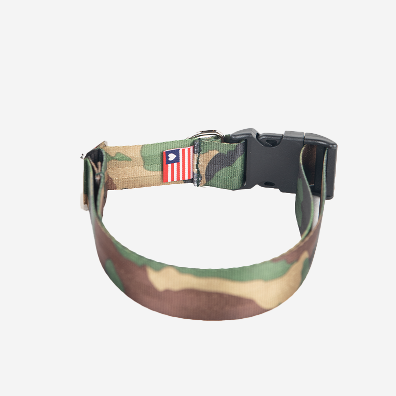 details camo dog collar m-l