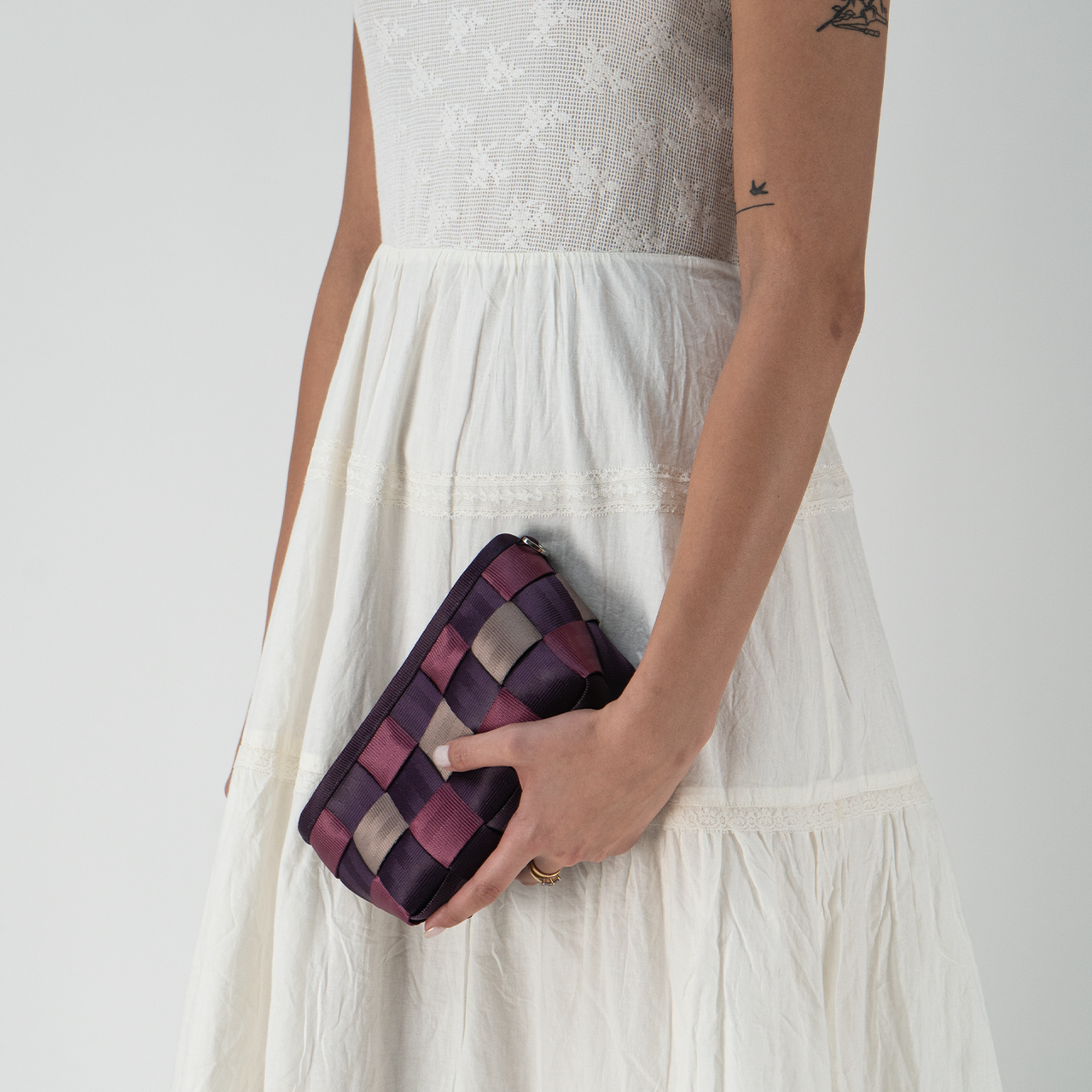 Triangle Makeup Case in Twilight in a models hand