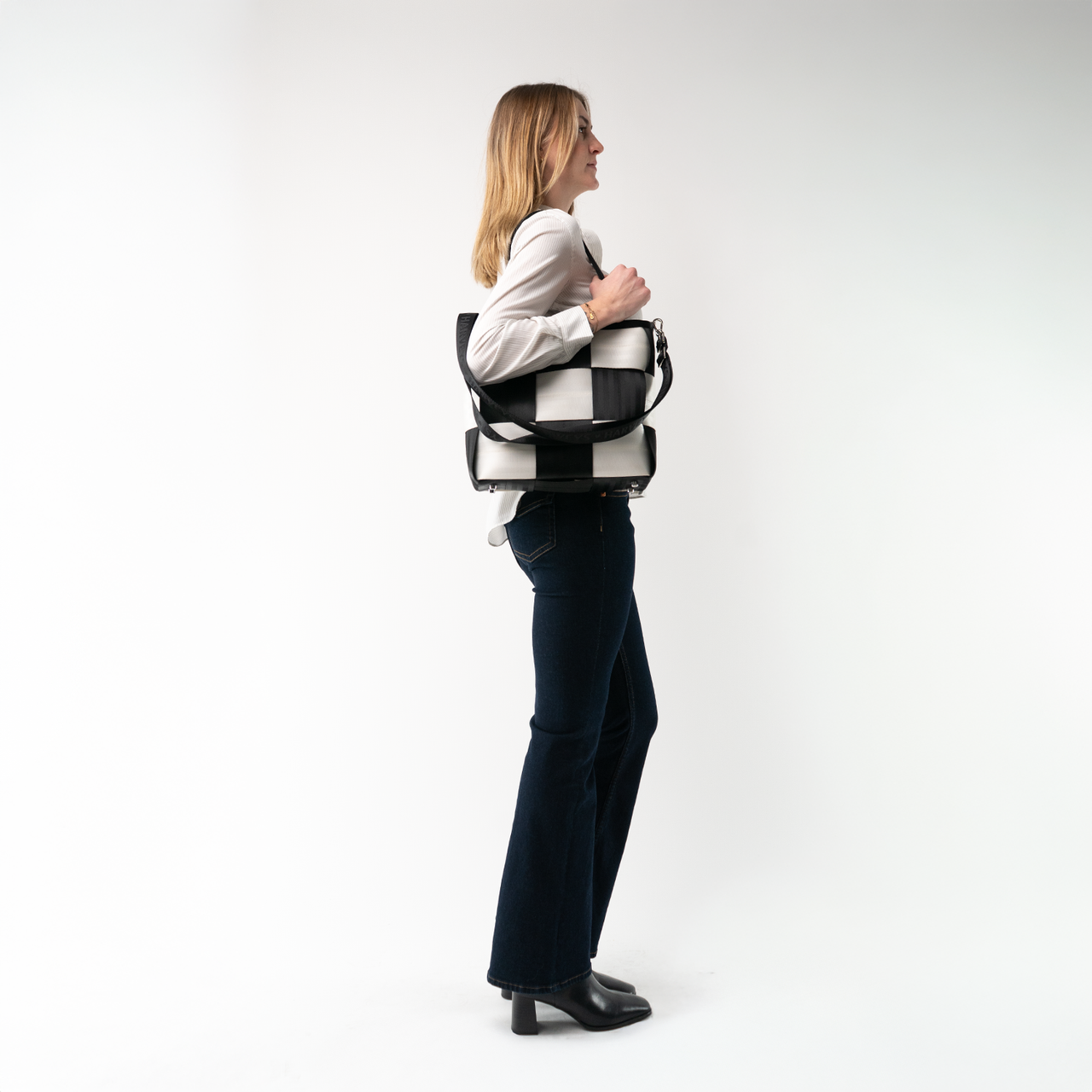 Medium Audrey Tote / Black N White