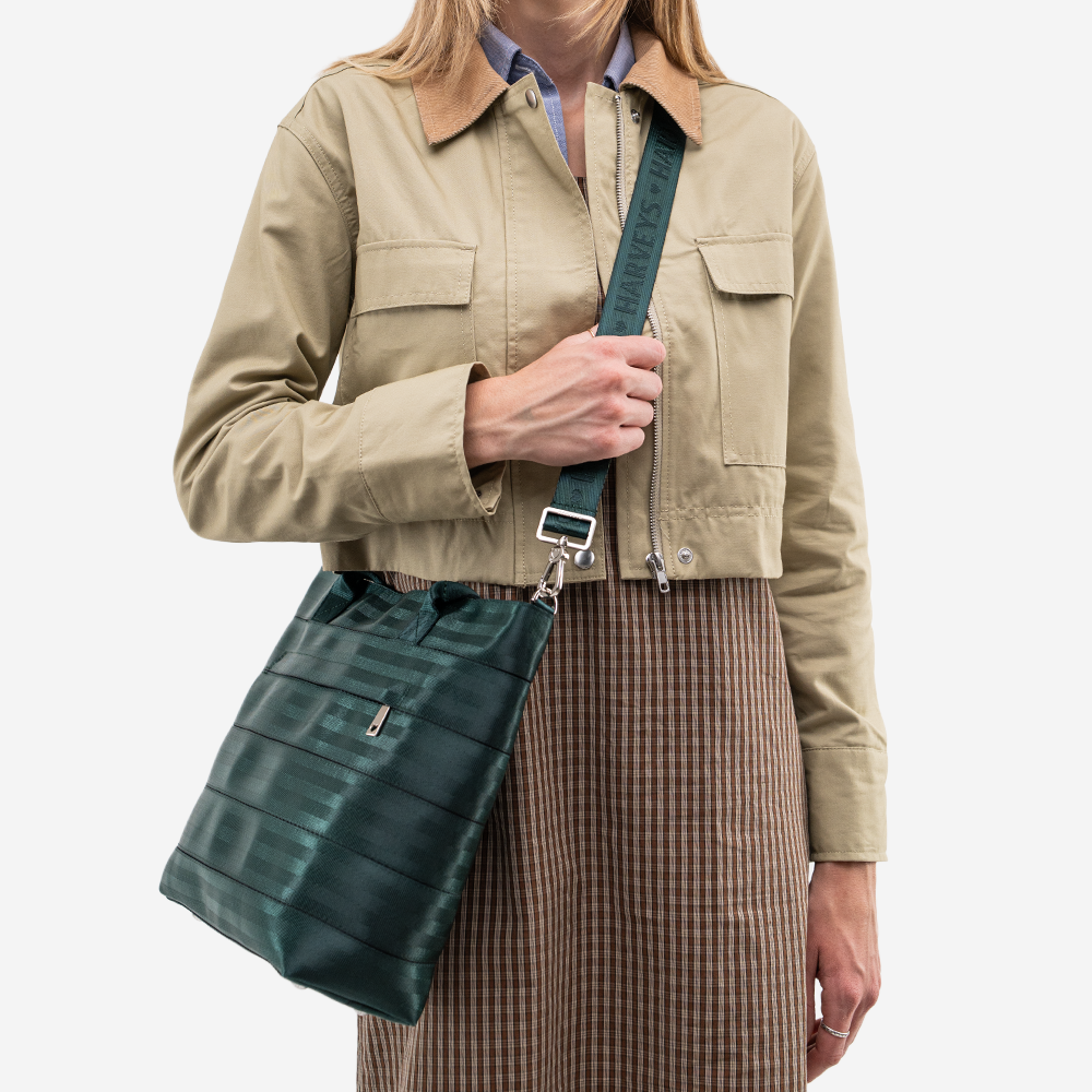 The Medium Streamline Tote in Nori being worn by a model