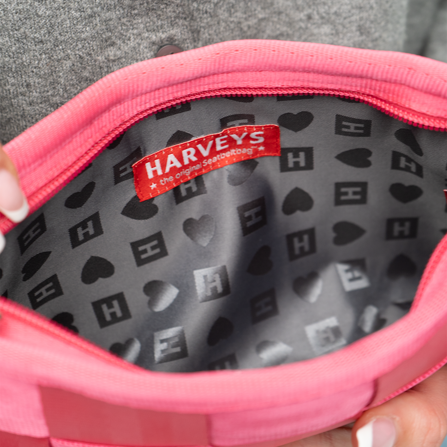 The inside of a Hip Pack in Melon