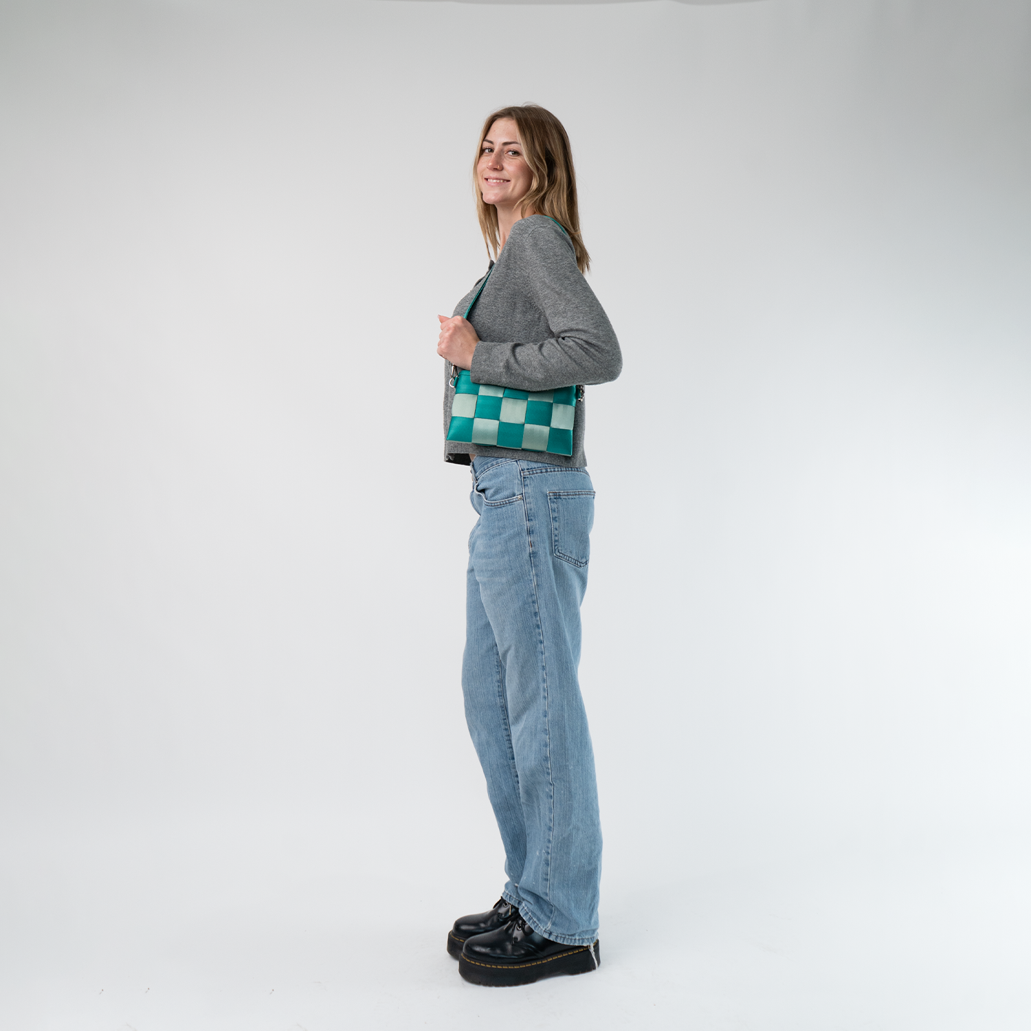 The Mint N Emerald Hip Pack being worn by a model