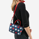 The RWB Stars Petite Tote being worn by a model