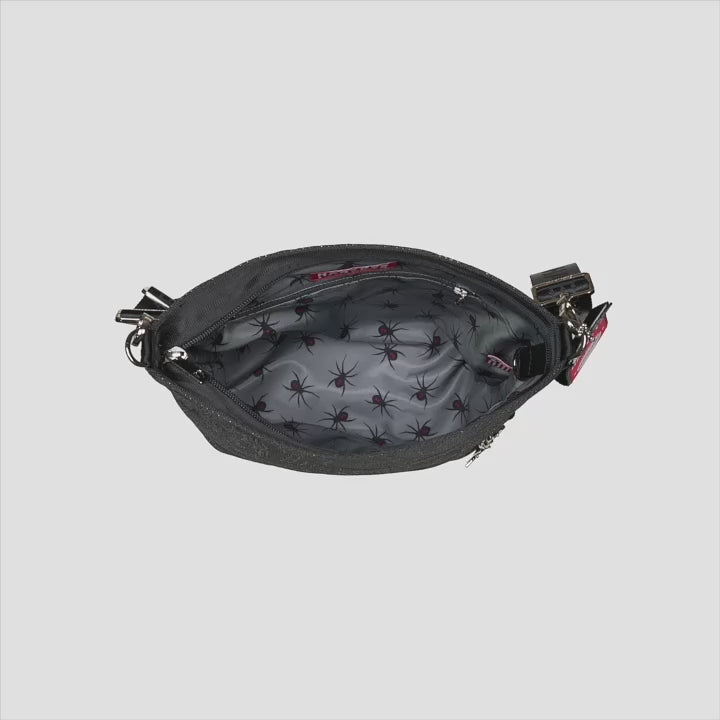 A short video of the inside of a Black Widow Streamline Crossbody 