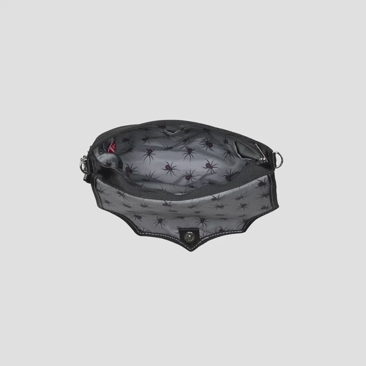 Short video of a Black Widow Medium Foldover Crossbody Collector's Series