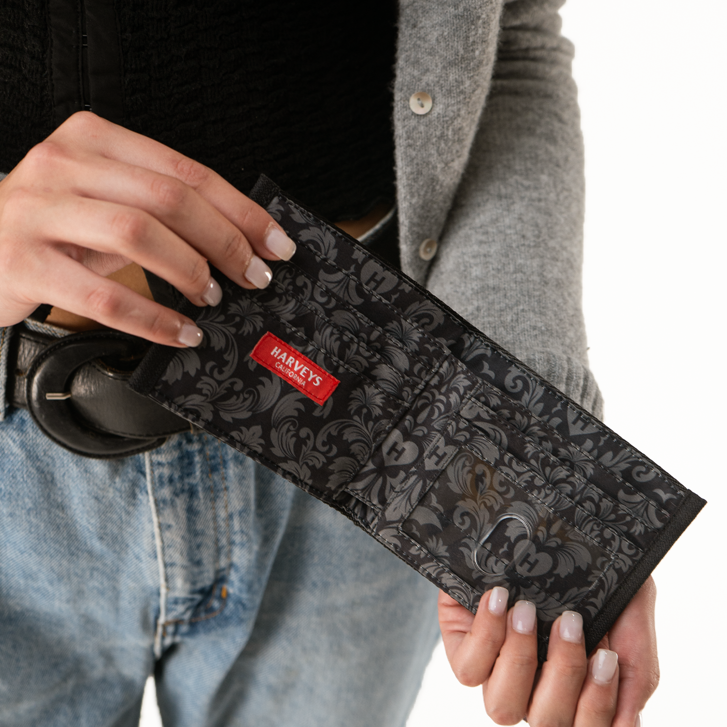 Release The Bats Billfold in a model's hands