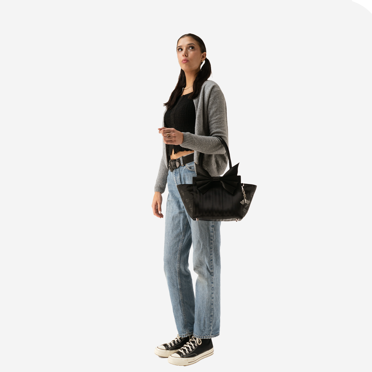 Release The Bats Mini Bow Tote on a model