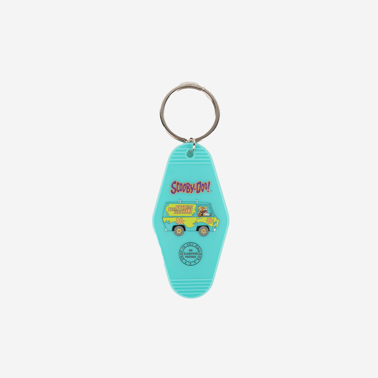 The front of a Mystery Machine Hotel Key Tag