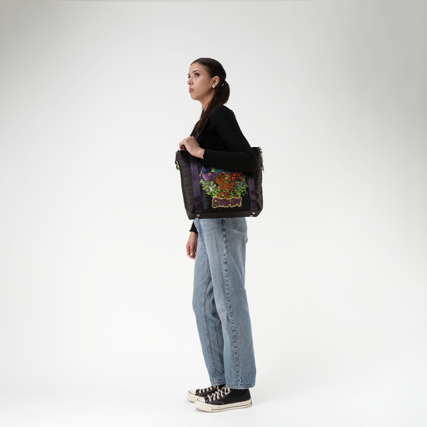 Large Poster Tote in Scooby-Doo Monsters on a model