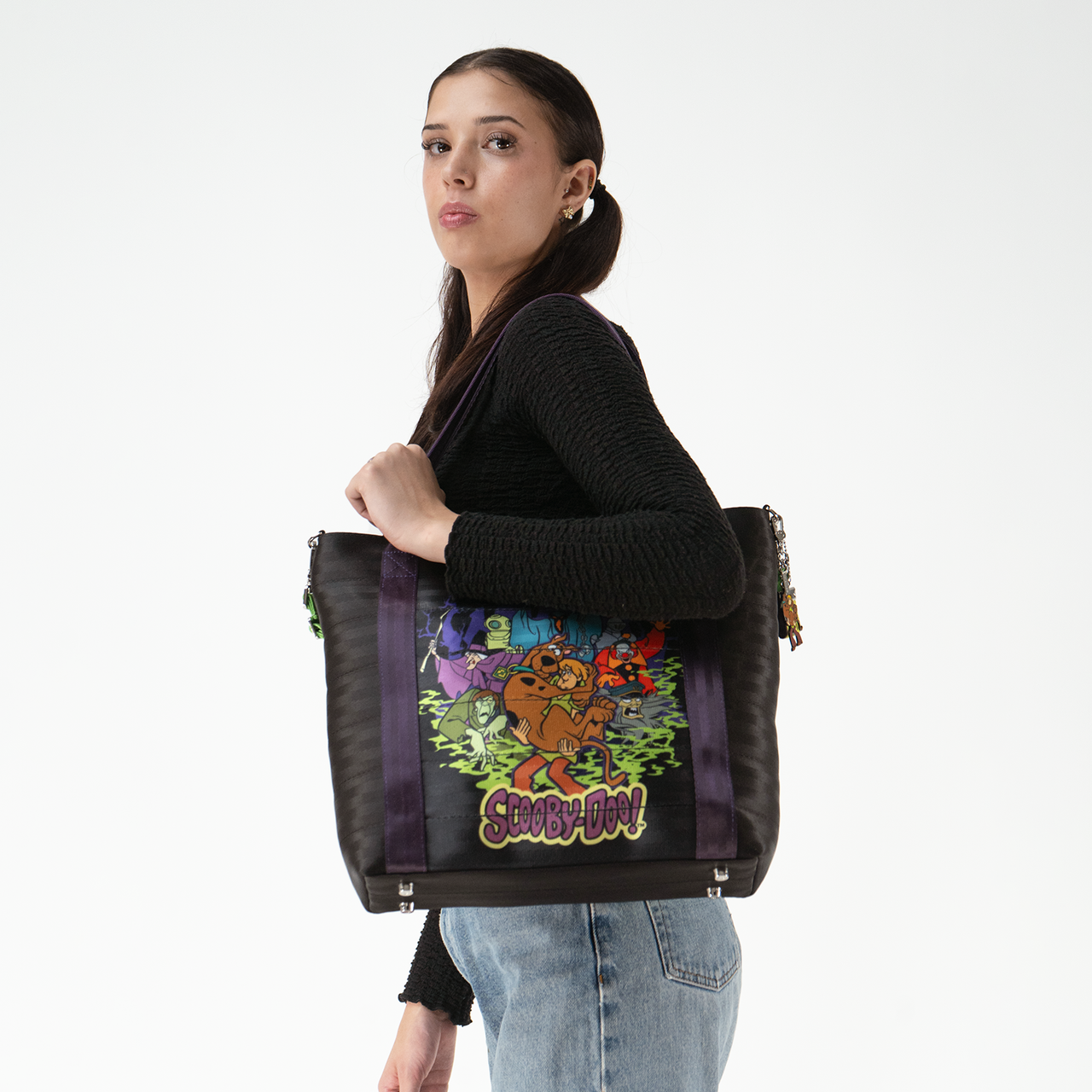 Large Poster Tote in Scooby-Doo Monsters on a model