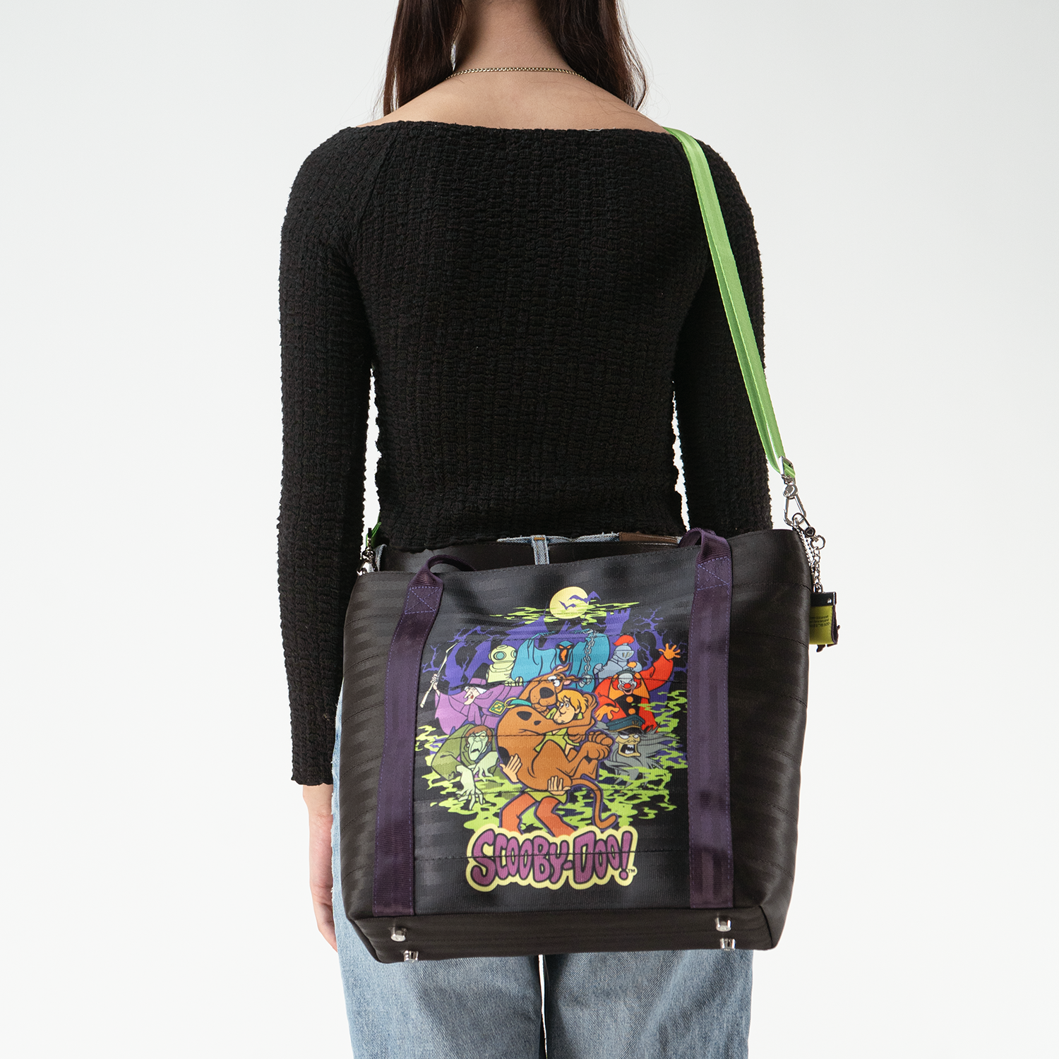 Large Poster Tote in Scooby-Doo Monsters on a model