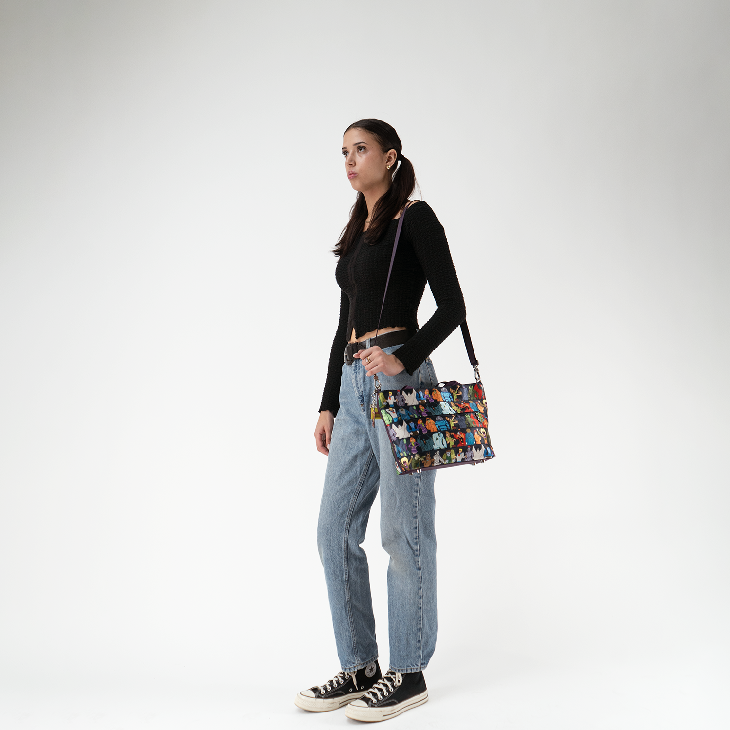 Mini Streamline Tote in Scooby-Doo Monsters on a model