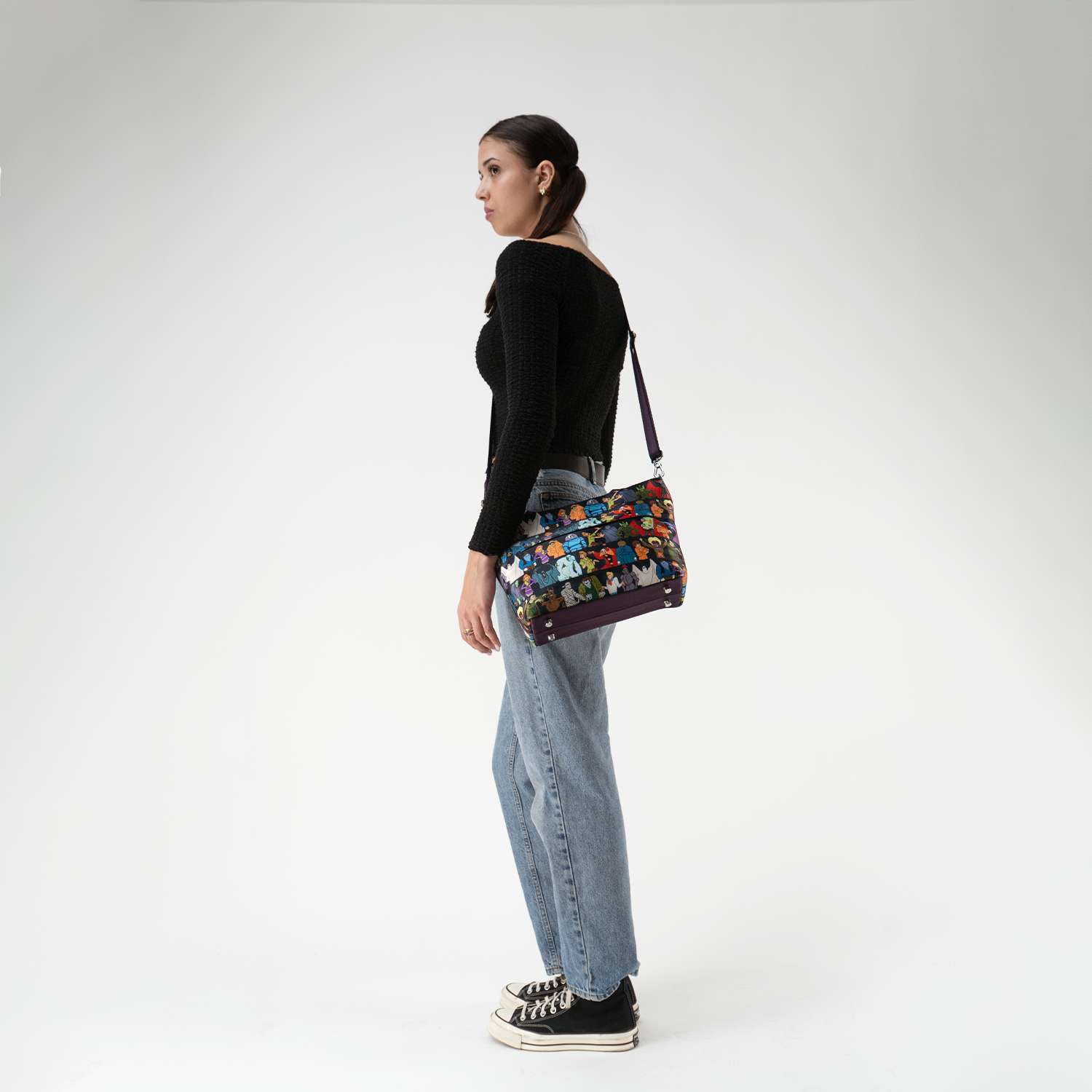 Mini Streamline Tote in Scooby-Doo Monsters on a model