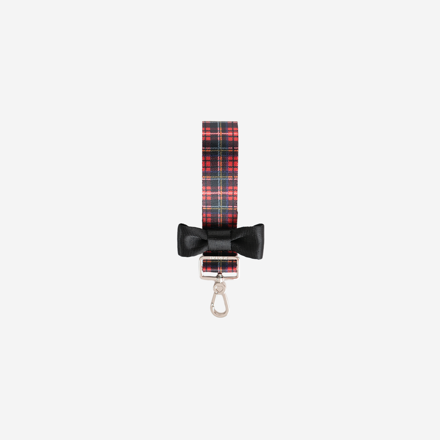 The front of a Tartan Bow Keychain