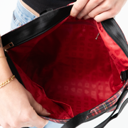 The interior view of a Tartan Medium Streamline Tote