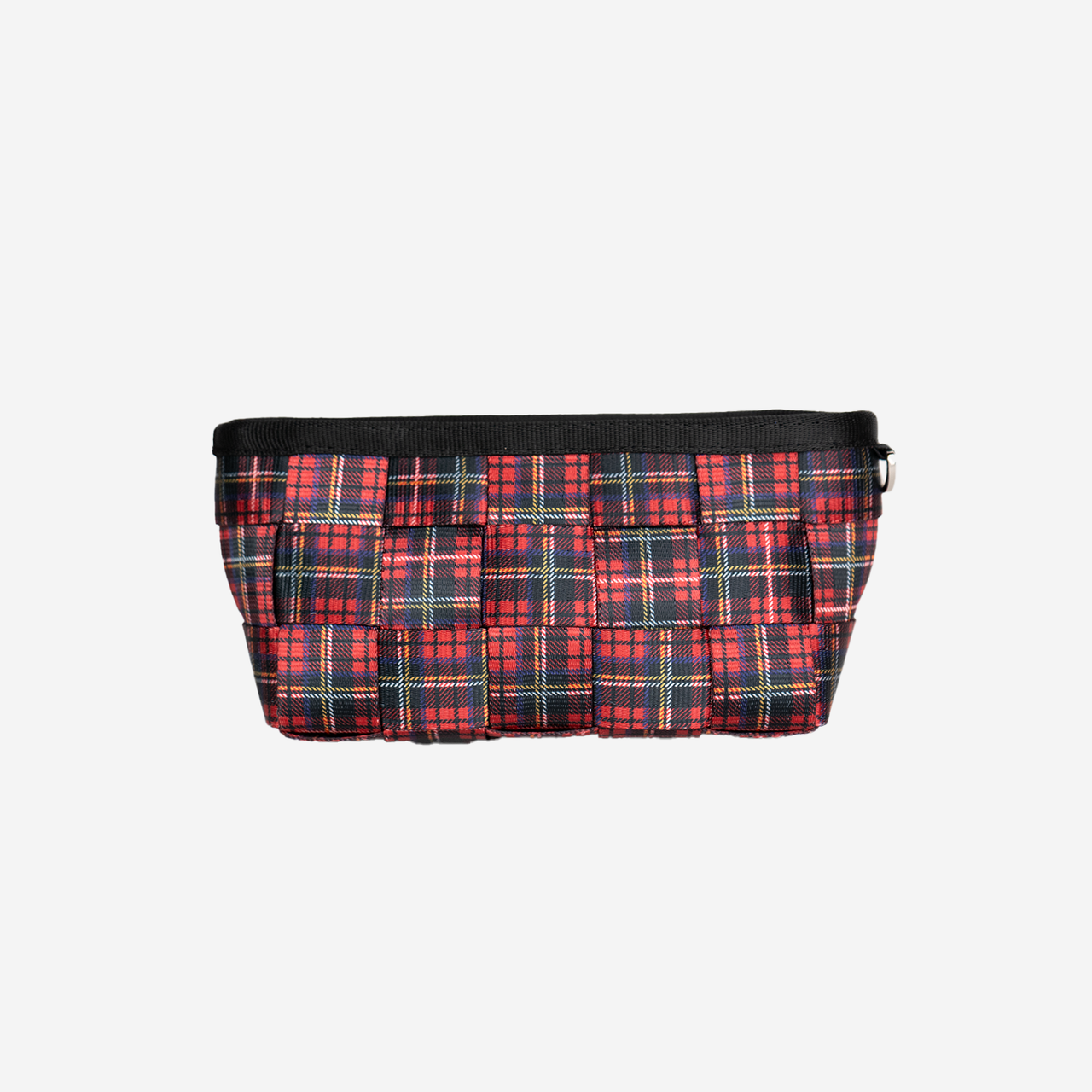 The front of the Tartan Triangle Makeup Case