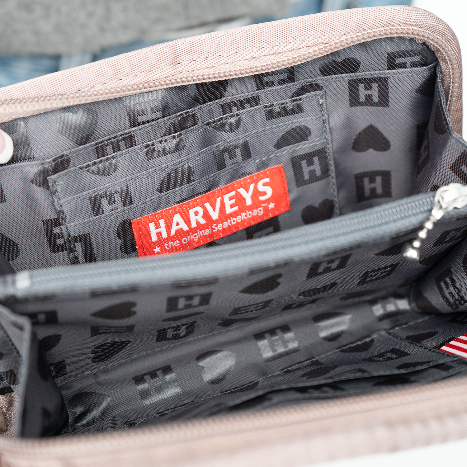 The inside of a Classic Wallet in Taupe