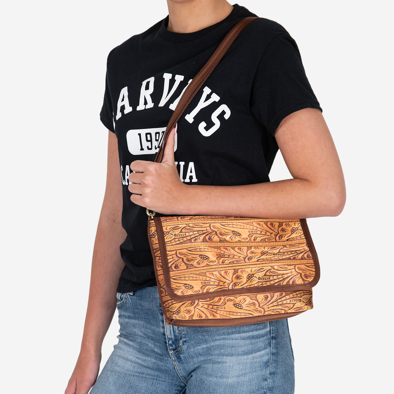 Medium Foldover / Tooled Leather