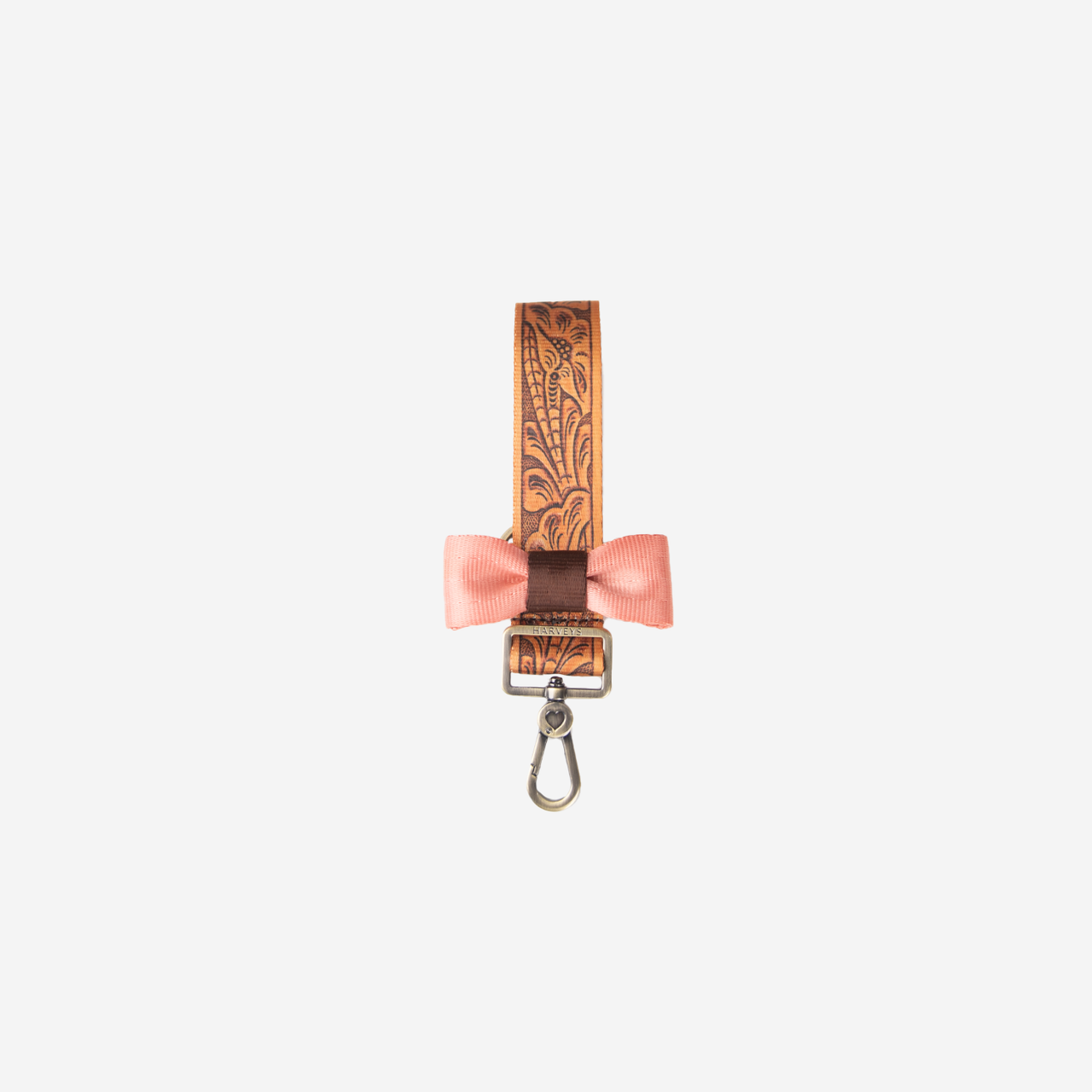 Bow Keychain / Tooled Leather