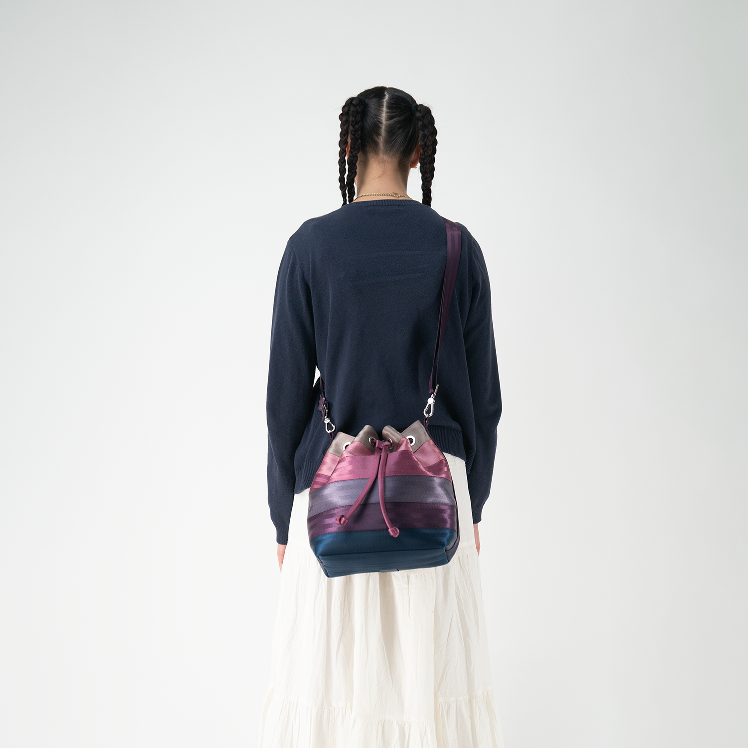 A Parkhopper in Twilight being worn crossbody