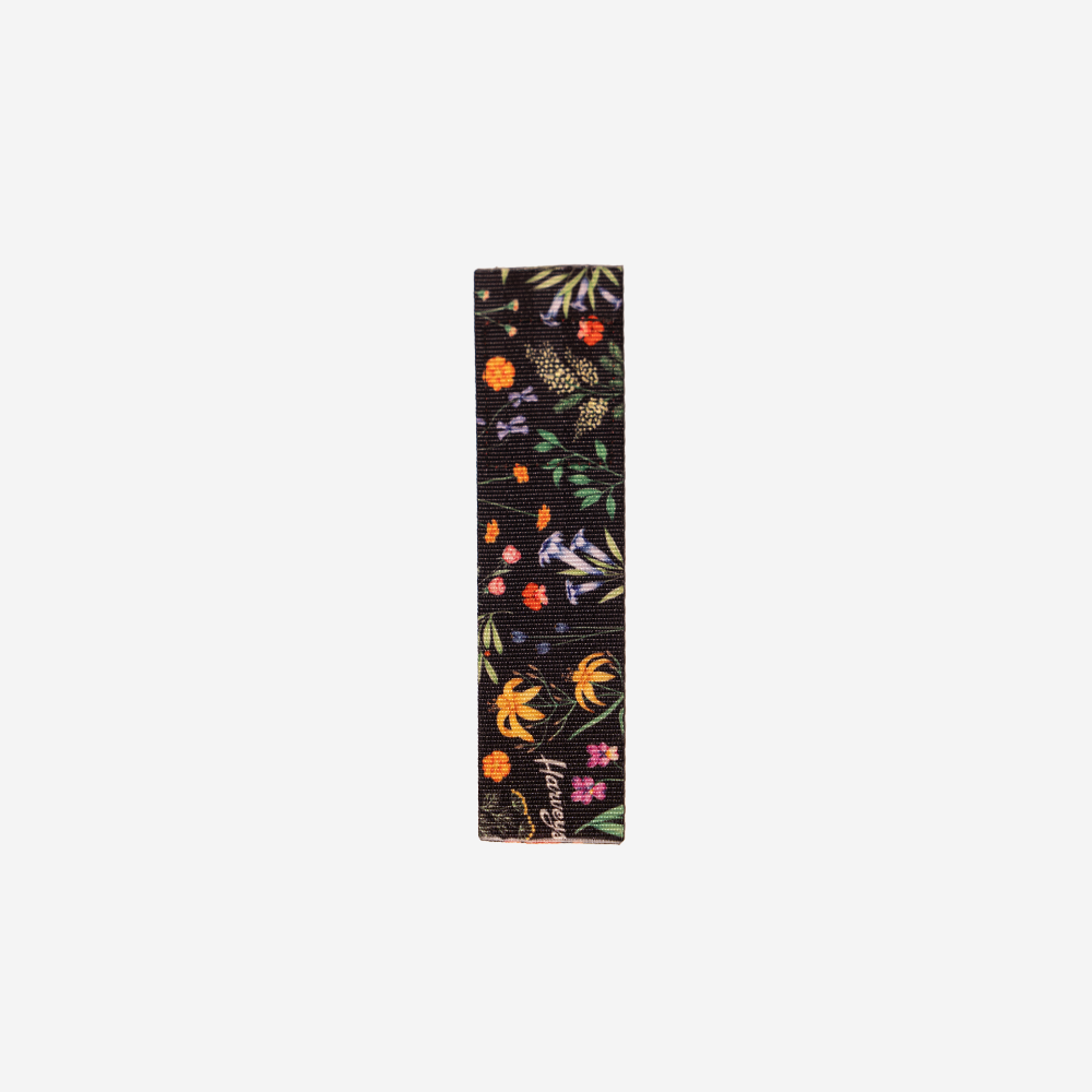 The back of the Wildflower Seatbelt Bookmark